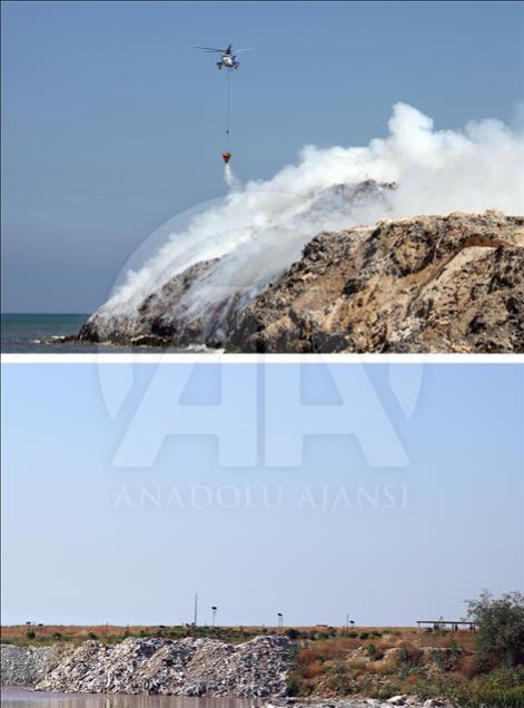 Before and after photos of Lebanese garbage crisis
