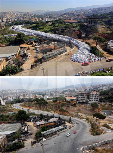 Before and after photos of Lebanese garbage crisis