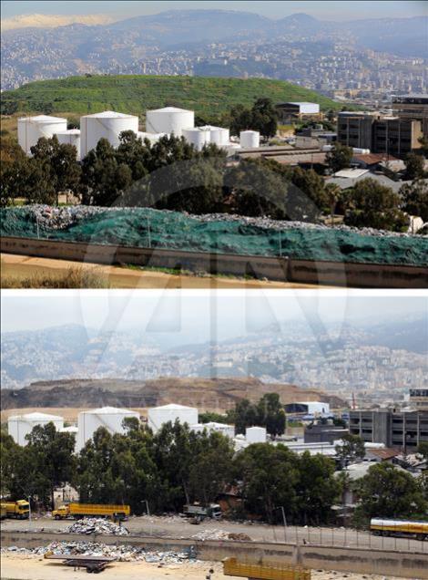 Before and after photos of Lebanese garbage crisis