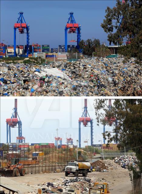 Before and after photos of Lebanese garbage crisis