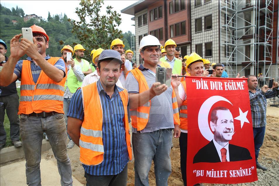 Erdoğan'dan Güneysu Konakları inşaat alanında inceleme