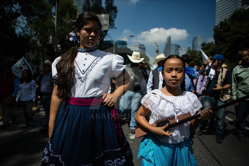 Farmers protest against the NAFTA in Mexico