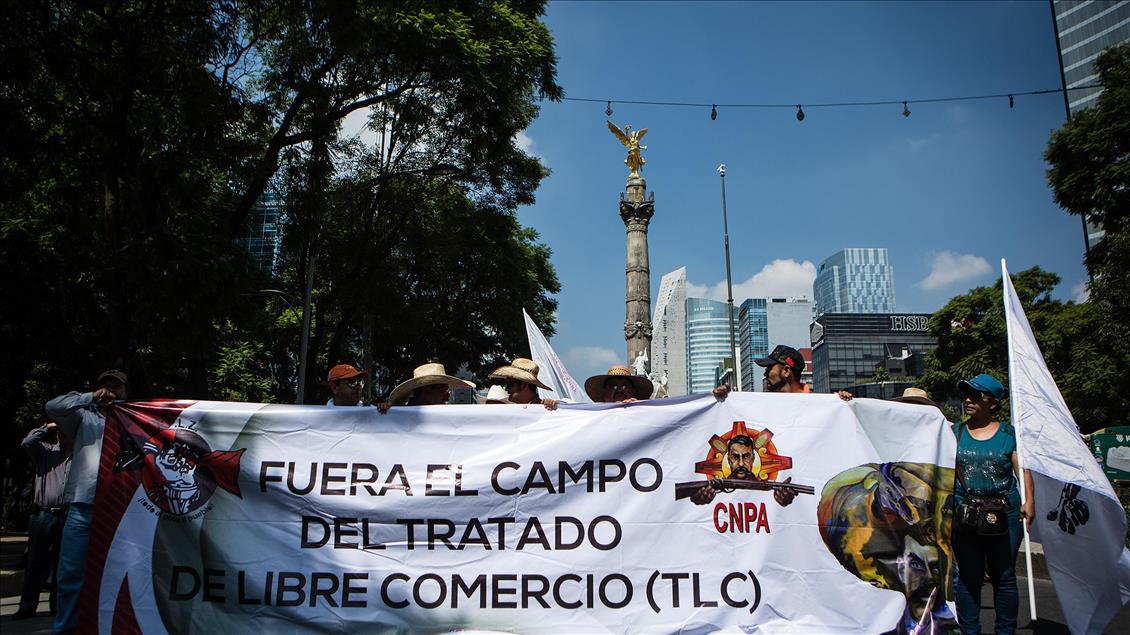 Farmers protest against the NAFTA in Mexico