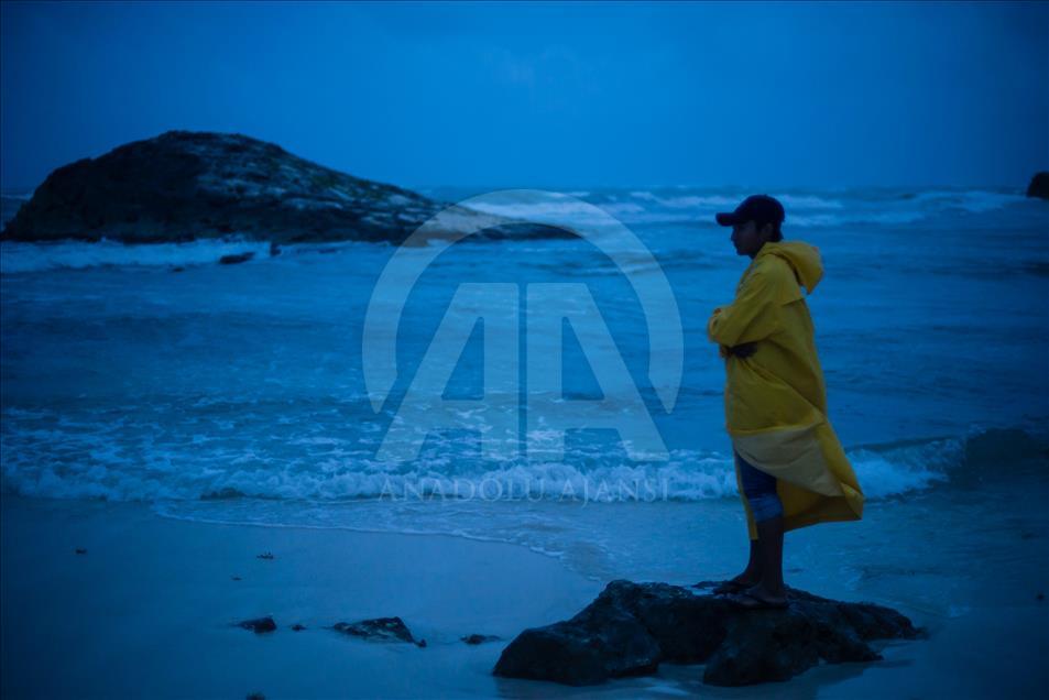 La tormenta a su llegada a Tulum