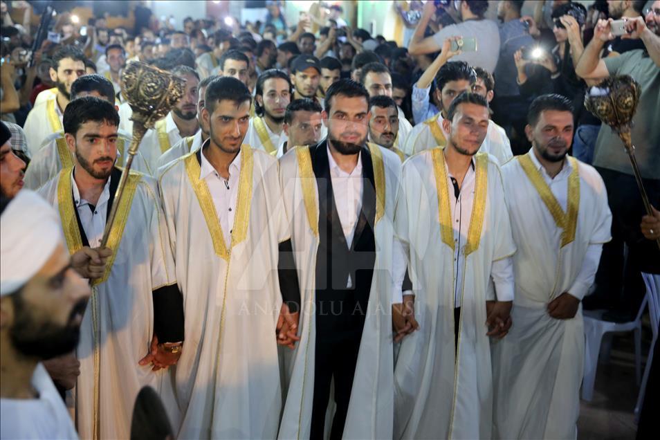 Syrie - Mariage collectif de 57 couples déplacées de Daria à Idlib
