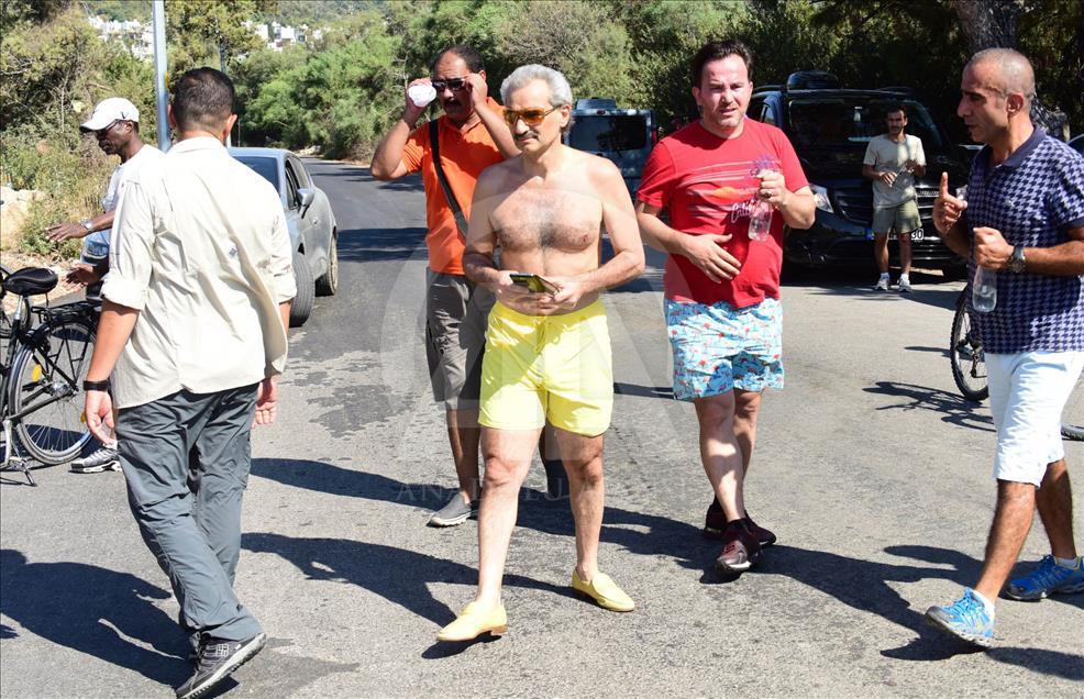 Le prince Walid bin Talal en vélo à Bodrum