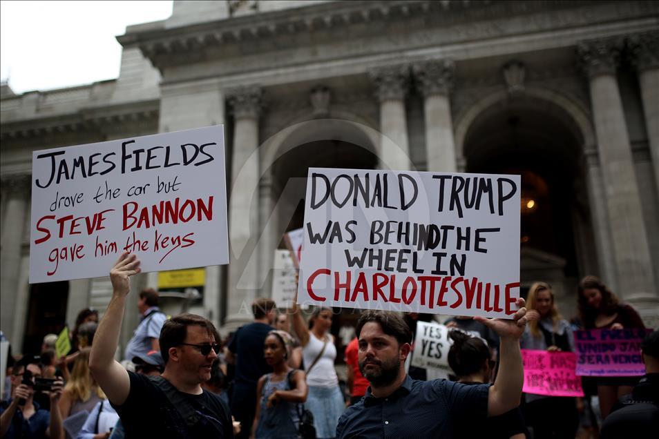 Rally Against U.S. President Trump next to Trump Tower in Manhattan