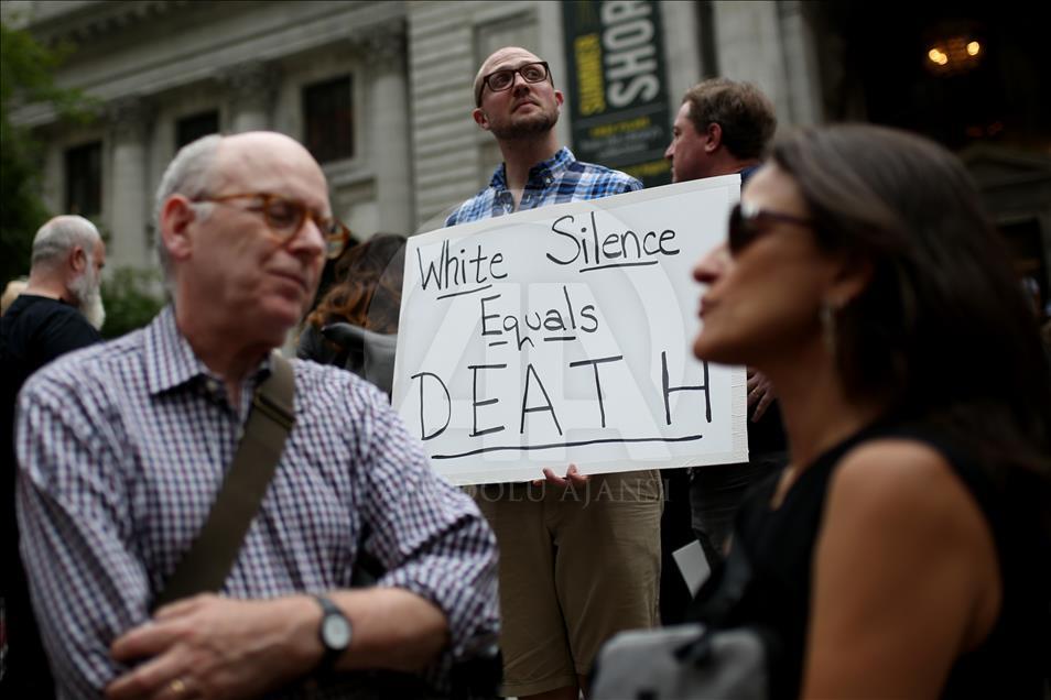 Rally Against U.S. President Trump next to Trump Tower in Manhattan