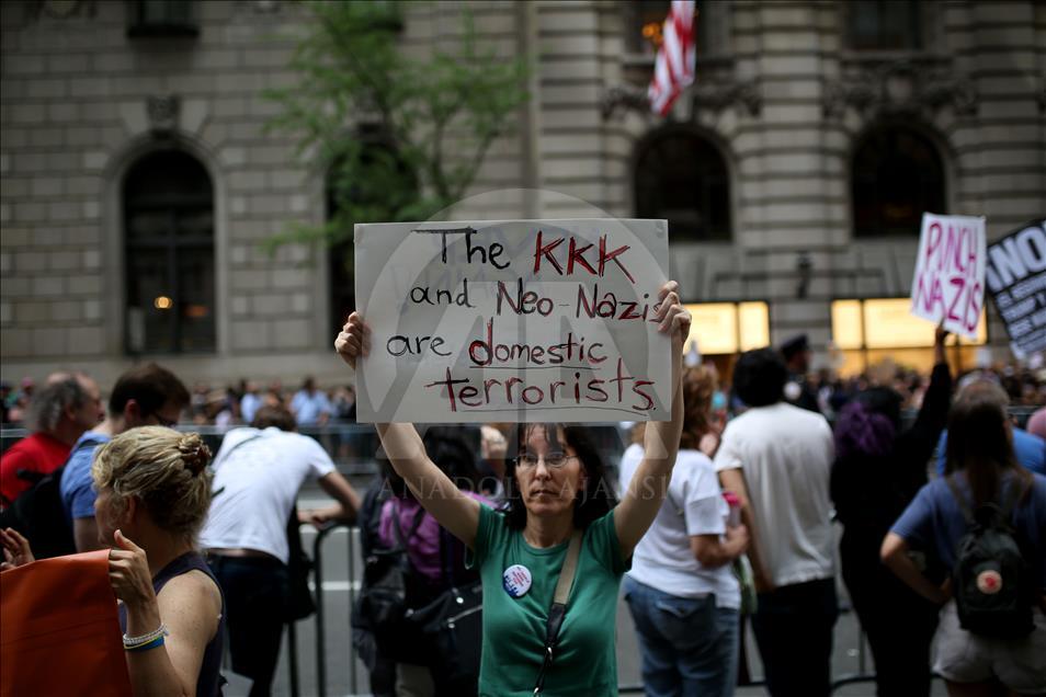 Rally Against U.S. President Trump next to Trump Tower in Manhattan