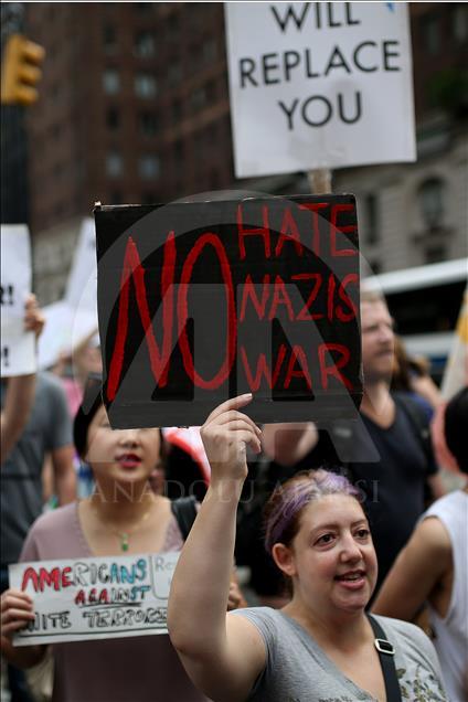 Rally Against U.S. President Trump next to Trump Tower in Manhattan