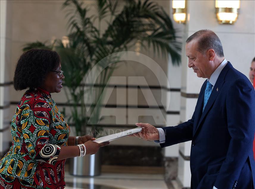 Le président turc reçoit les lettres de créance de l’ambassadrice de la Tanzanie à Ankara
