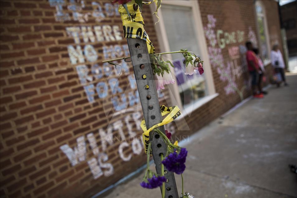Memorail for Heather Heyer, Victim in Charlottesville Attack