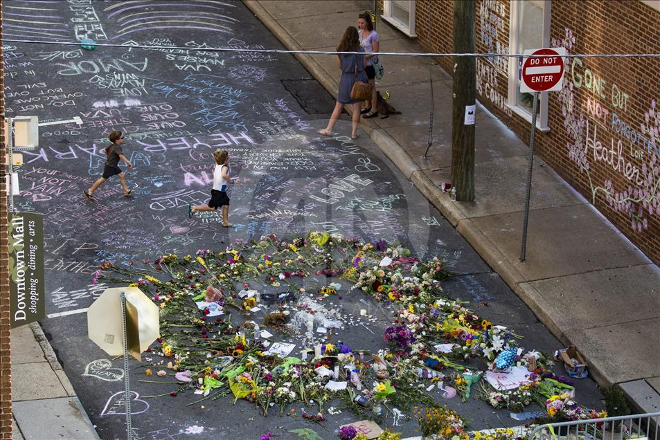 Memorail for Heather Heyer, Victim in Charlottesville Attack