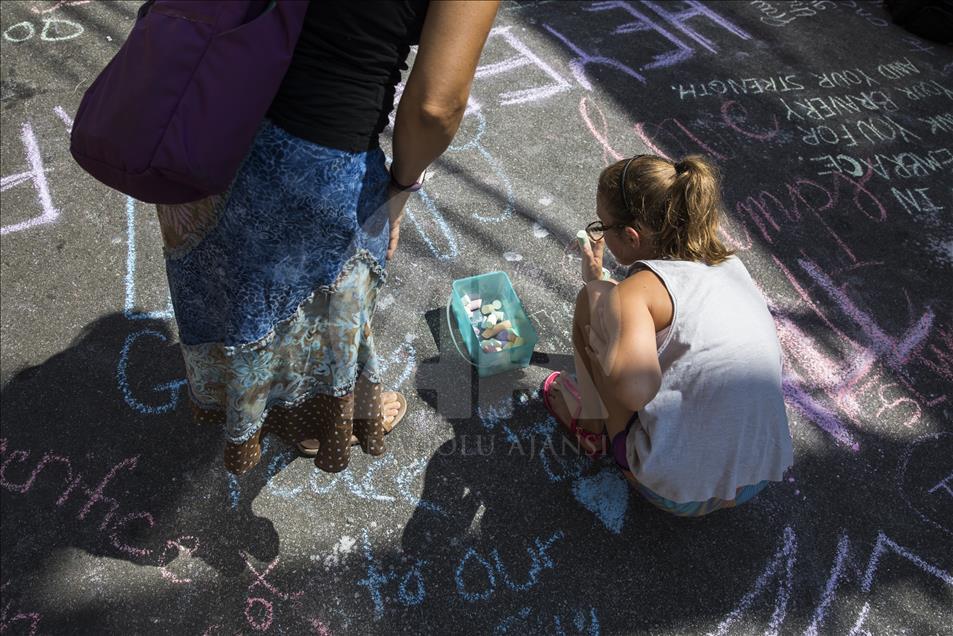 Memorail for Heather Heyer, Victim in Charlottesville Attack