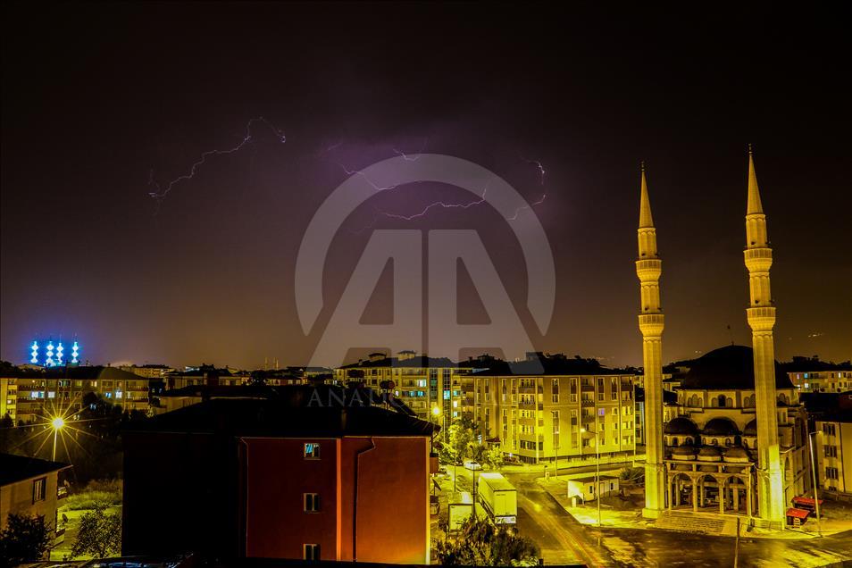 Lightning in Turkey's night sky