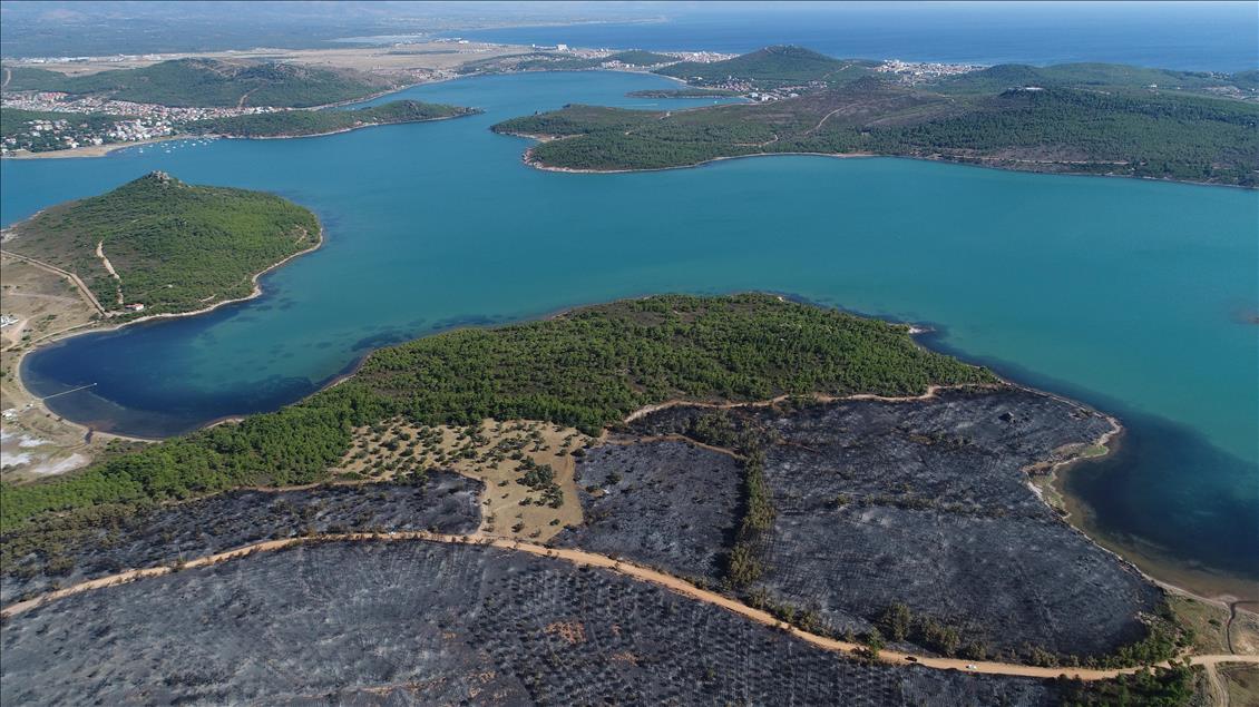 Drone photos show Turkey's Ayvalik fire damage