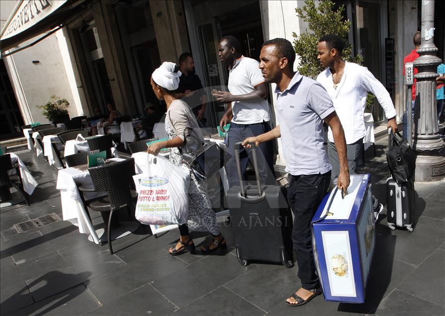 Migrants, refugees and asylum seekers cleared by police in Rome