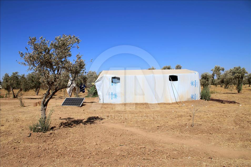 Syrians' lives in shelter tent