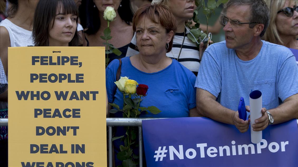 Demonstration against terror attack in Barcelona