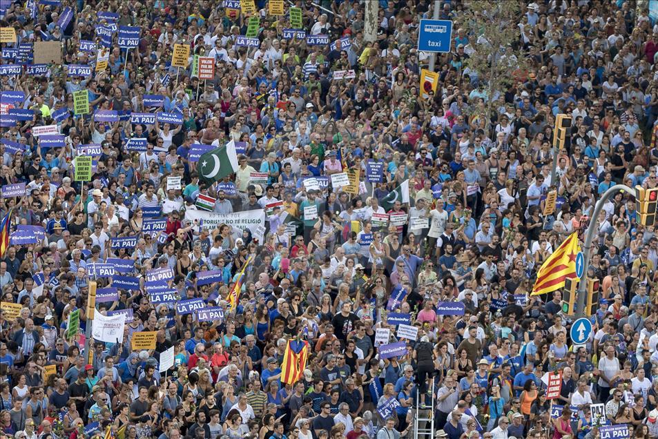 Demonstration against terror attack in Barcelona