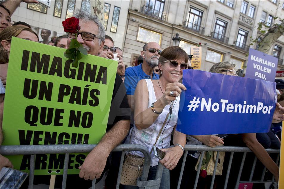 Demonstration against terror attack in Barcelona