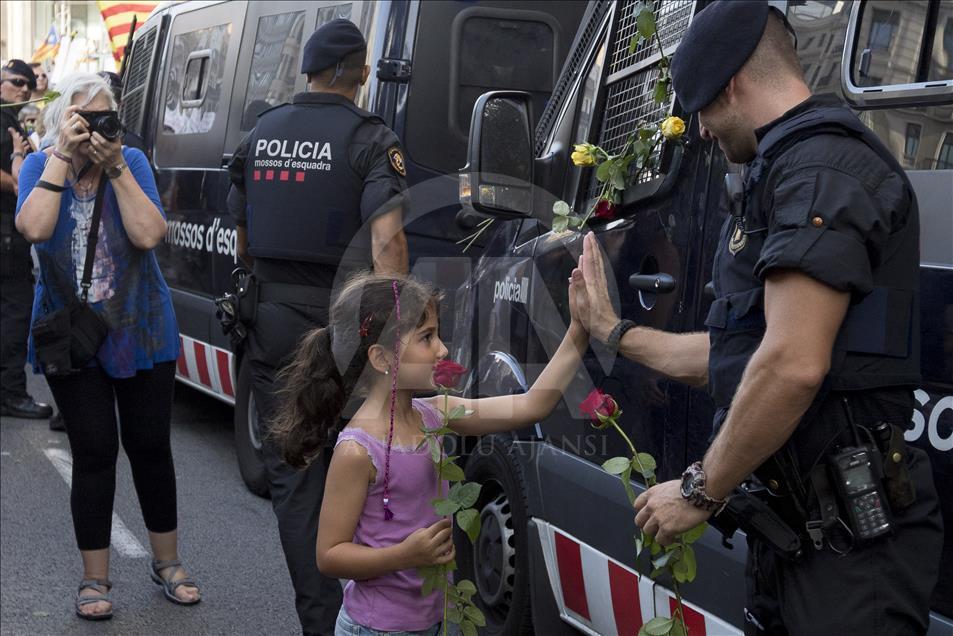 Demonstration against terror attack in Barcelona