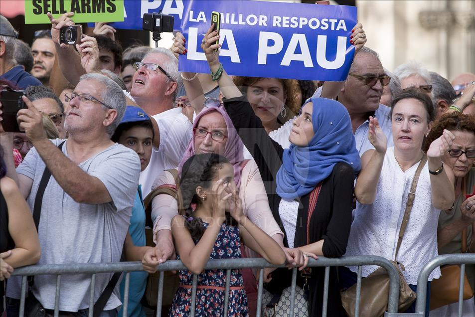 Demonstration against terror attack in Barcelona