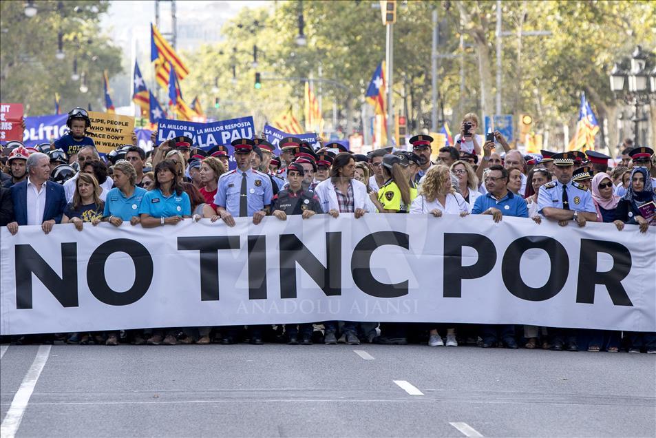 Demonstration against terror attack in Barcelona
