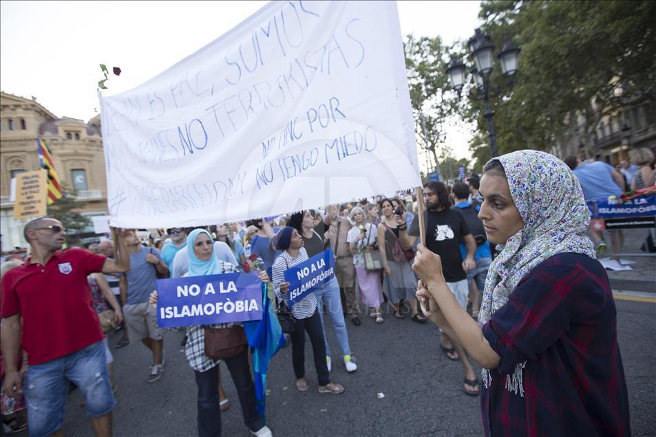 Demonstration against terror attack in Barcelona