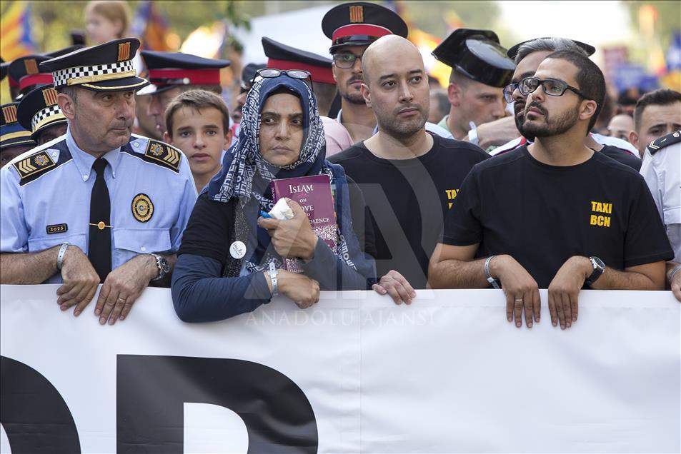 Demonstration against terror attack in Barcelona