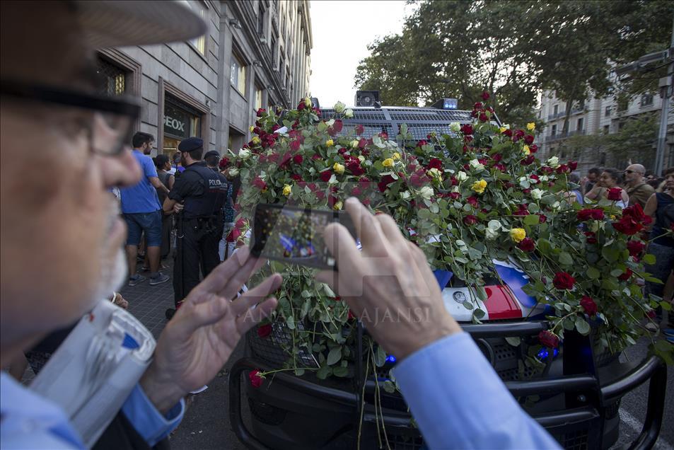 Demonstration against terror attack in Barcelona