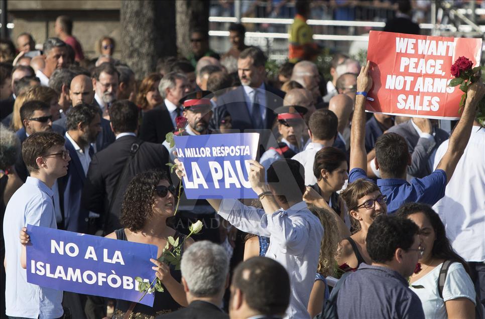 Demonstration against terror attack in Barcelona
