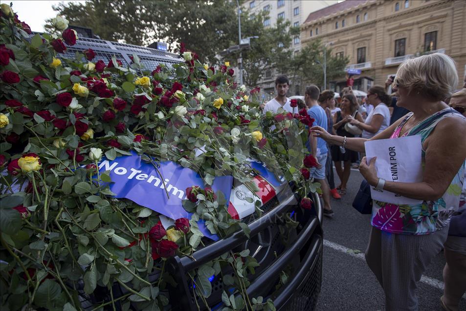 Demonstration against terror attack in Barcelona