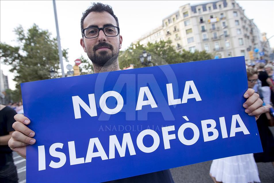 Demonstration against terror attack in Barcelona