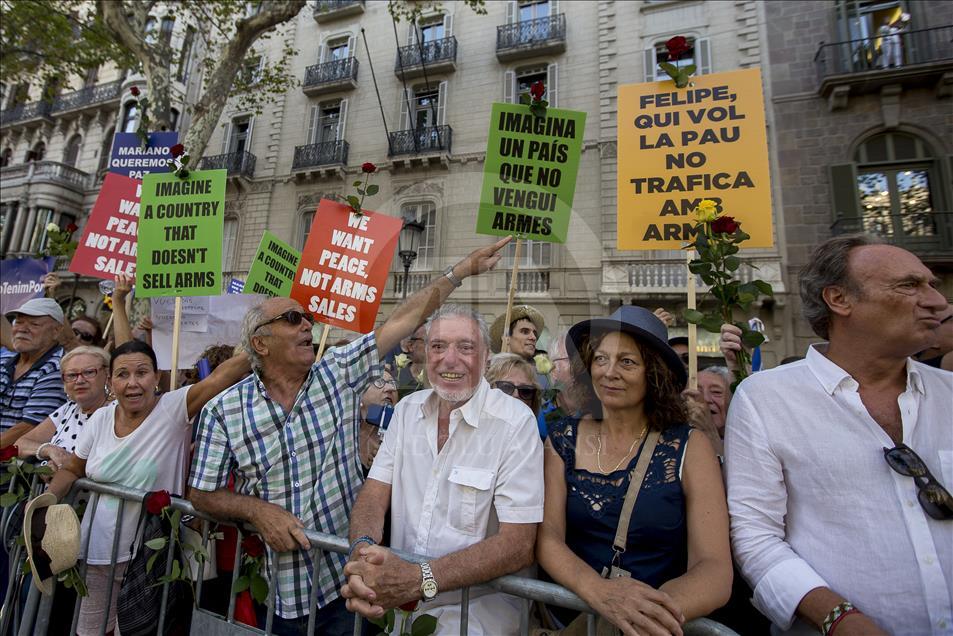 Demonstration against terror attack in Barcelona