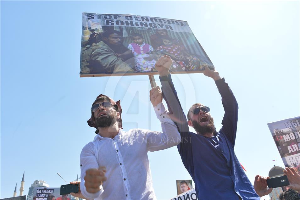 В Чечне проходит митинг в поддержку мусульман в Мьянме