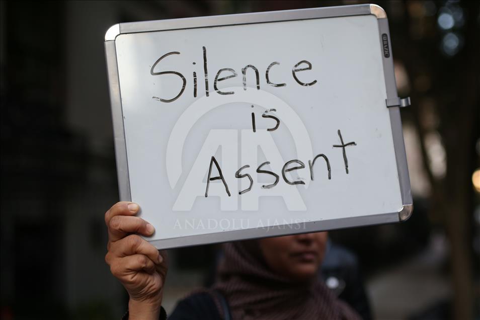 Protest in New York in solidarity with Rohingya Muslims