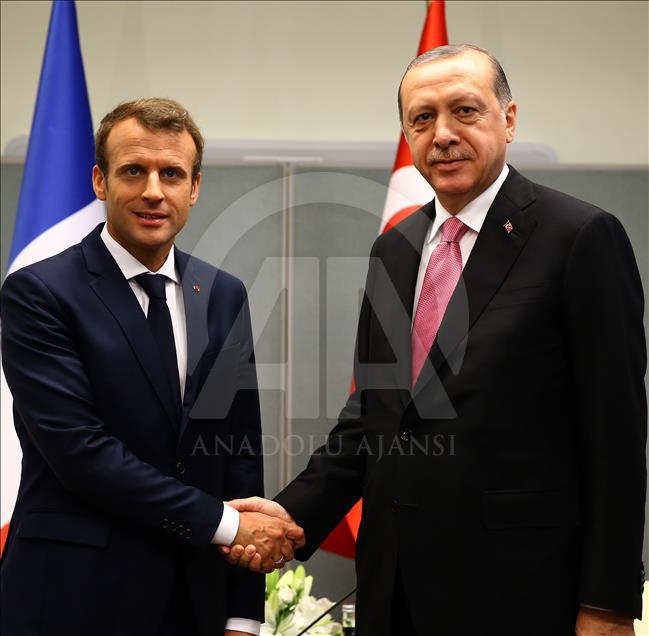 Cumhurbaşkanı Erdoğan New York'ta Macron ile görüştü