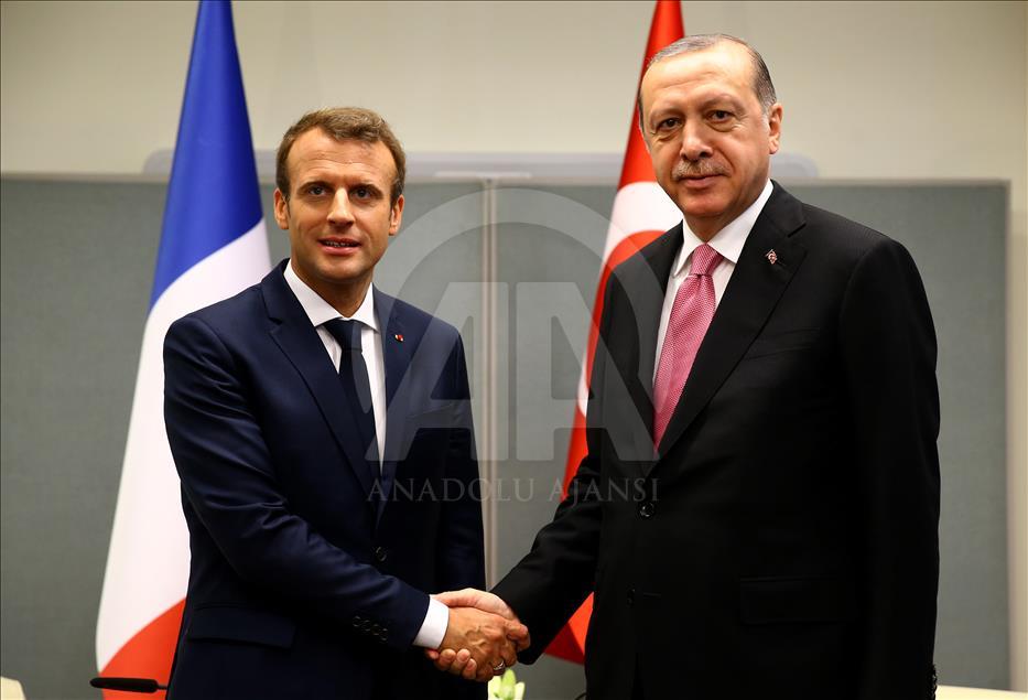 Cumhurbaşkanı Erdoğan New York'ta Macron ile görüştü