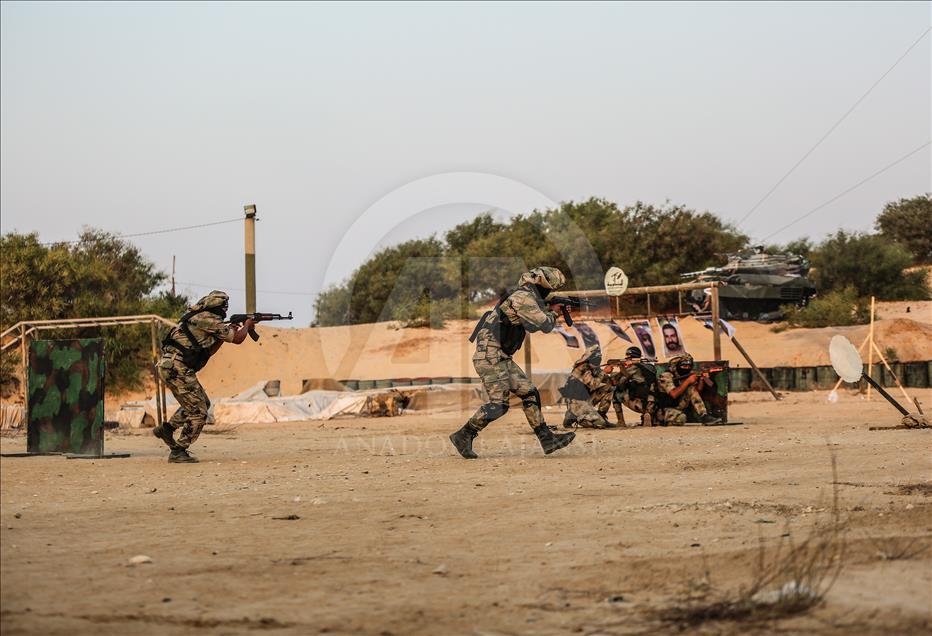 تمرینات نظامی گردان‌های «ناصر صلاح الدین» در غزه
