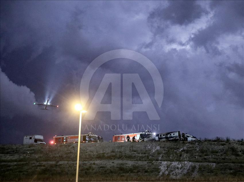 اندلاع حريق بطائرة خاصة بمطار أتاتورك باسطنبول
