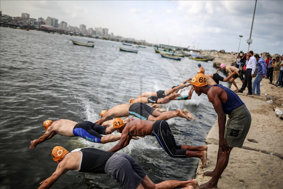 Championnat de triathlon à Gaza: Compétence et endurance étaient au rendez-vous 
