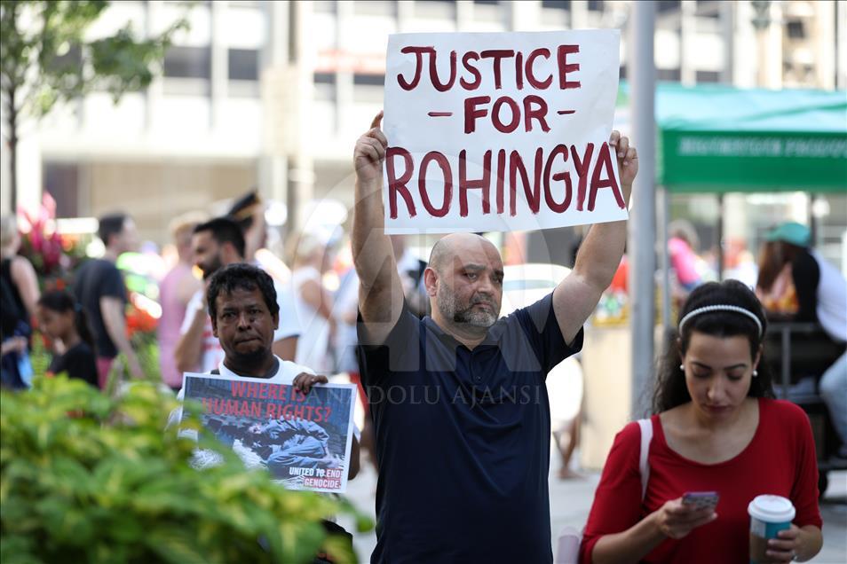 ABD'de yaşayan Rohingyalar'dan Arakan protestosu
