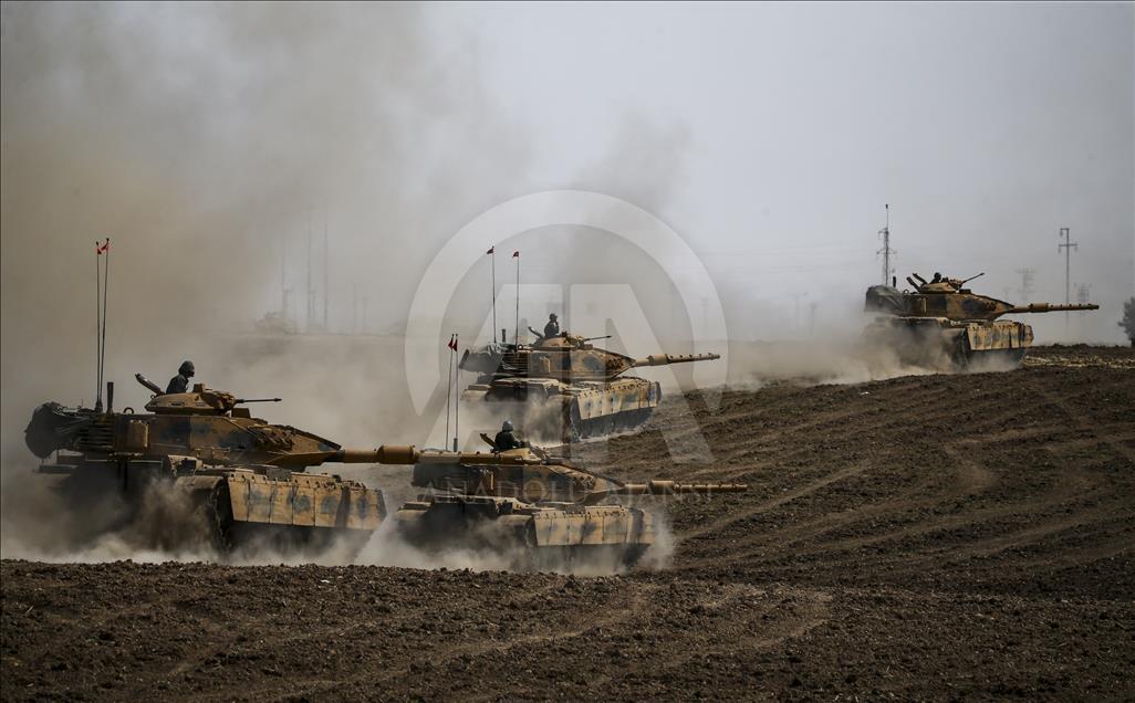 Turkish armed forces conducting military drill near Iraq border