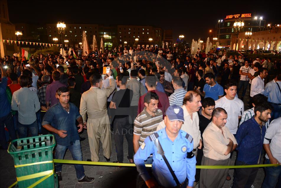 Erbil'de sonuç açıklanmadan kutlama başladı
