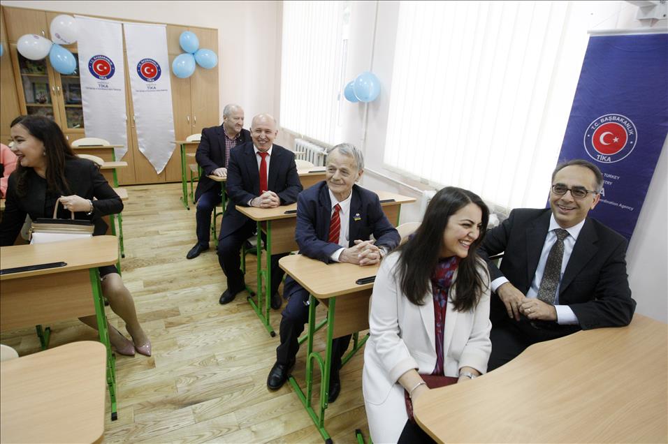 Opening ceremony of school which has been amended by TİKA in Kiev