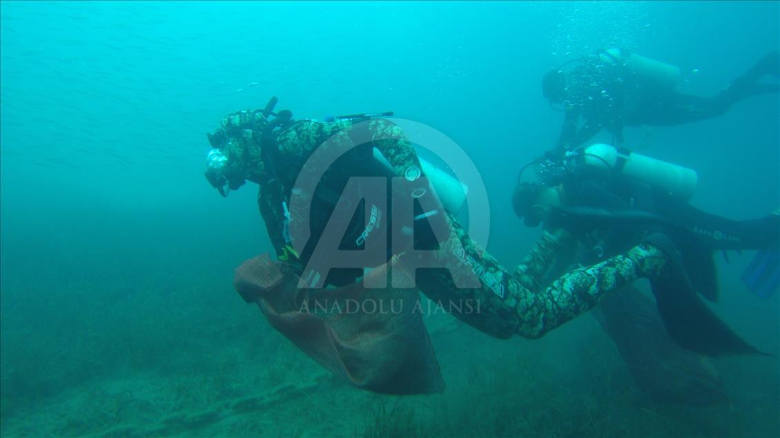 Bodrum'da deniz dibi temizliği