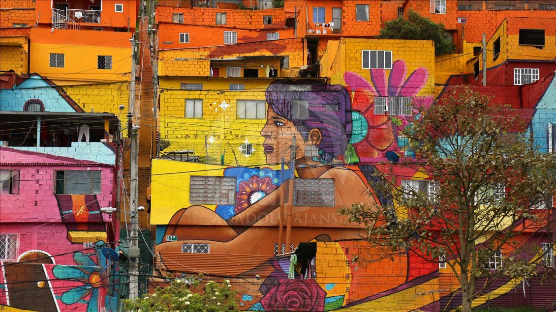 Bogota’daki grafitili mahalle, sakinlerinin gururu oldu