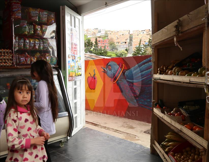 Bogota’daki grafitili mahalle, sakinlerinin gururu oldu