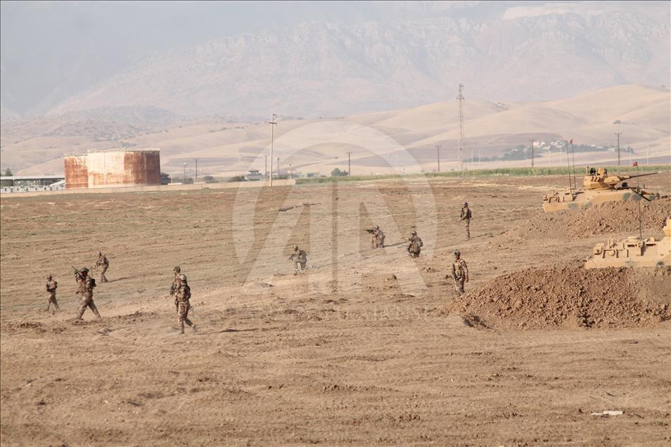 Silopi-Habur bölgesindeki tatbikat